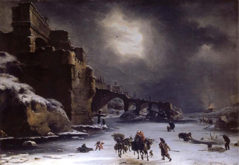 Rembrandt Harmensz Van Rijn City wall in the winter